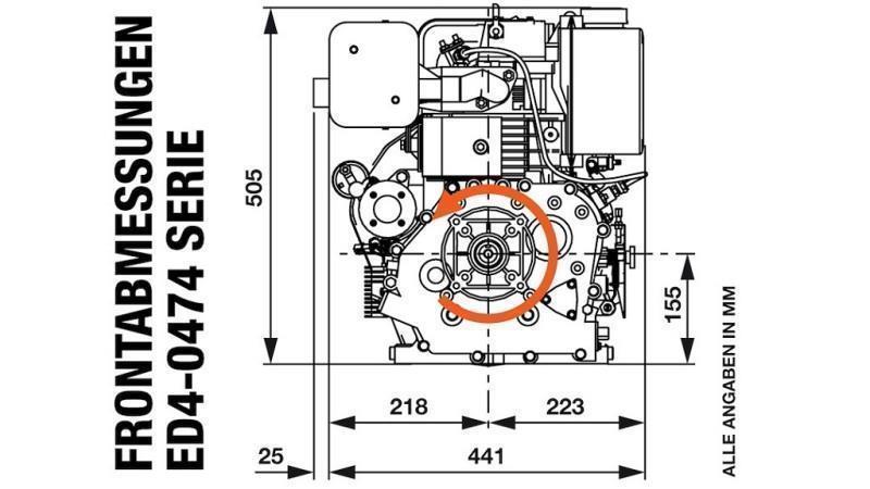 дизелов двигател 474cc-8.0kW-3,600 RPM-E-KW25x88-електрически старт