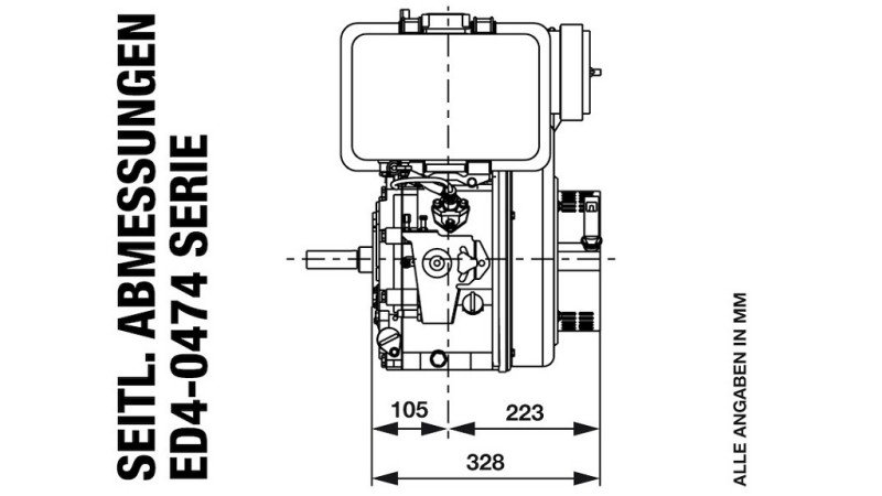 дизелов двигател 474cc-8.0kW-3,600 RPM-E-KW25x88-електрически старт