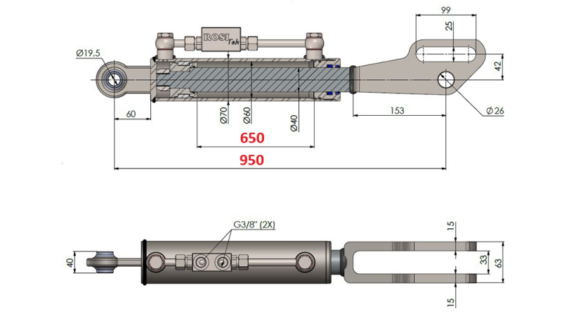 2ТОН. ХИДРАВЛИЧЕН ГОРНИ ТЕГЛИЧ ТОЧКА 60/40-300 (650MM-950MM)