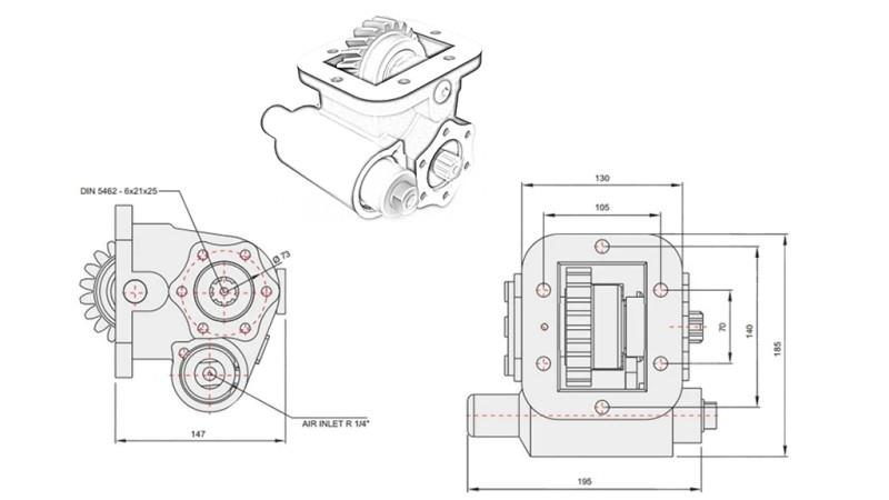 Dimensiuni POMPA HIDRAULICĂ - IVECO 475 SMLX