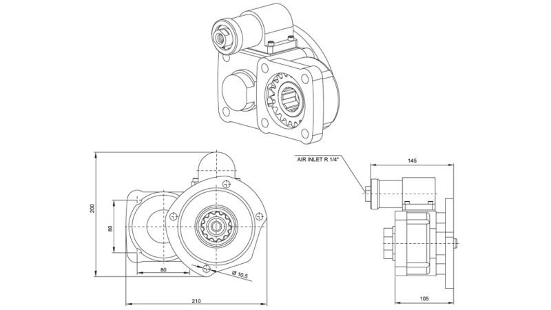 Dimensiuni IEȘIRE PENTRU POMPĂ HIDRAULICĂ - VOLVO R5-2