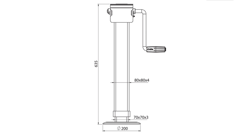 KIERRETUEN JALKA 380mm - 4.000kg