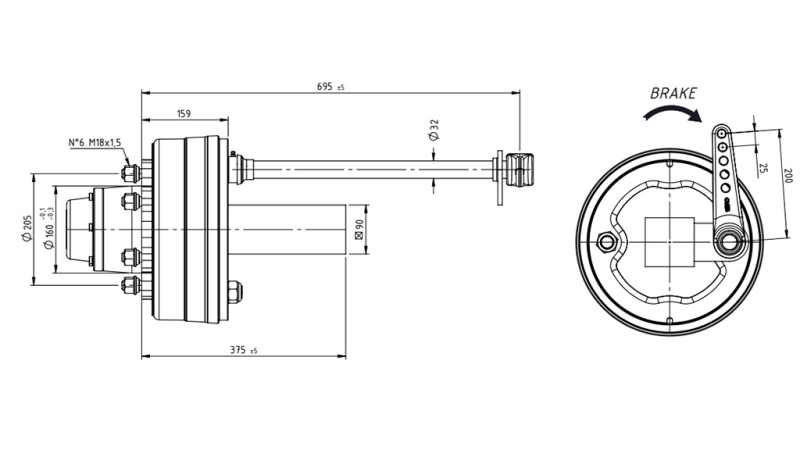 OSIE CU FRÂNE 5.250 kg l.290 mm