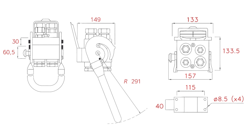 ZŁĄCZE MULTI-FASTER 4DROŻNE BSP 2×1/2 2×3/4 CZĘŚĆ RUCHOMA