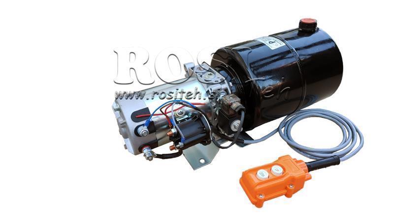 AGREGAT HIDRAULIC MINI 24V DC - 2.2kW = 2.1cc - 8 lit - asamblare în direcție unică (metal)