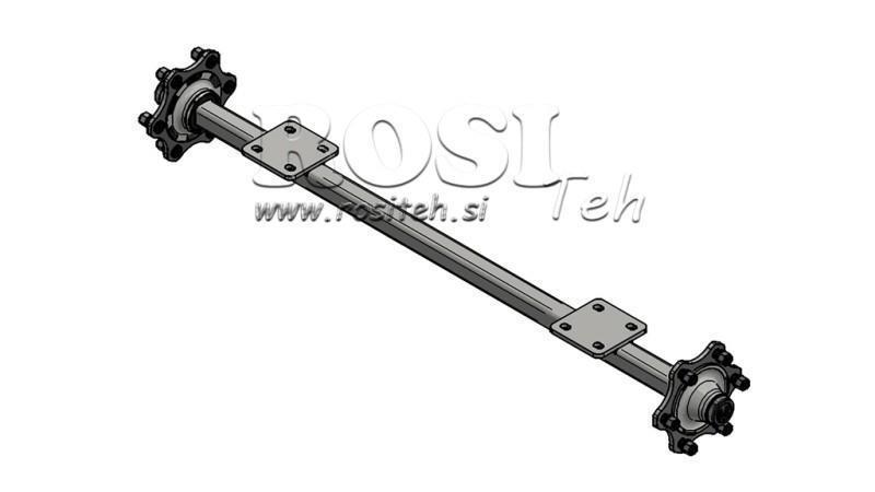 ОС ЗА ПРИВЕЗВАНЕ 1800 кг БЕЗ ТОРМОЗИ (1460 mm) с монтажна плоча