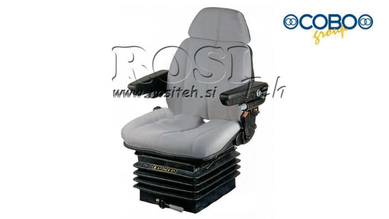 SCAUN PNEUMATIC PENTRU TRACTOARE DIN PIELĂ SINTETICĂ CU BRAȚE DE SPRIJIN