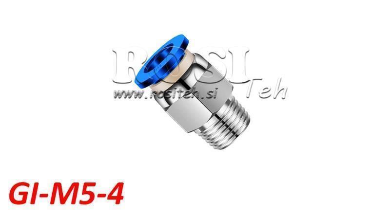 Conector pneumatic drept TPA cu filet GI-M5-4