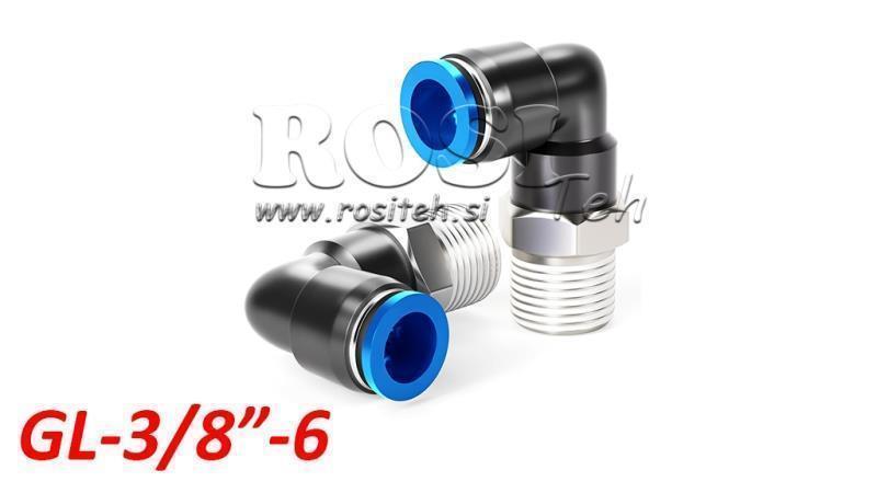 CONECTOR PNEUMATIC ÎN UNGHI TPA CU FILET GL-038-6