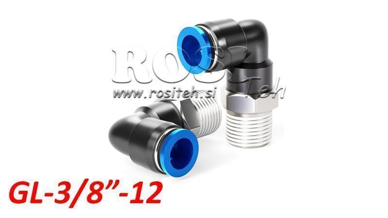 CONEXIUNE PNEUMATICĂ PLUG ÎN UNGHI TPA CU FILET GL-038-12