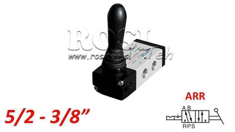 VALVĂ MANUALĂ PNEUMATICĂ 5/2 3/8 PRT-0852-ARR RETUR MANUAL