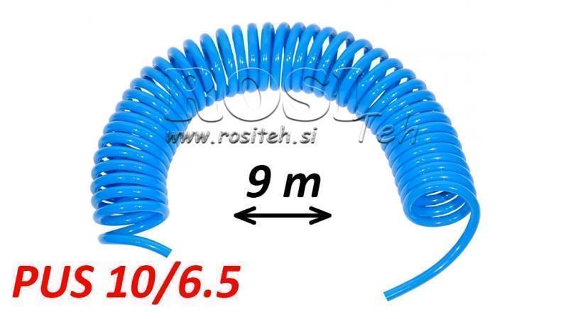 PUS 10/6.5 9m HOSE DE AER ALBASTRU NEFURNIZAT SPIRALAT