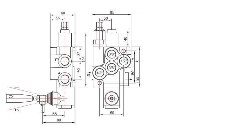 HYDRAULISK VENTIL 1xP40 ENRIKTAD B1