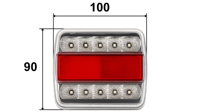 LED ZADNÉ SVETLO PRE PRÍVES KOMBINOVANÉ 4 FUNKCIE 12V BIELE
