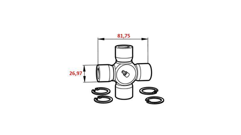 KŘÍŽ F-26,97X81,75 PRO ECO KARDAN 910mm 30-75HP A 890mm 30-75HP