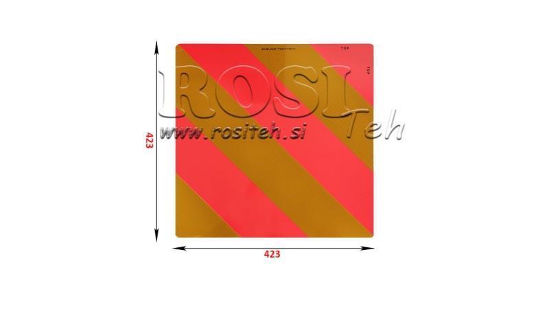 SEMN DE AVERTIZARE DIN ALUMINIU PENTRU VEHICULE ȘI REMORCI dim.423x423mm