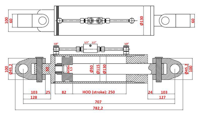 ХИДРАВЛИЧЕН ИЗТЕГЛЯЧ СПЕЦИАЛЕН - 4-ТИ КЛАС 115/50-250 (180-380HP)(45.2mm)