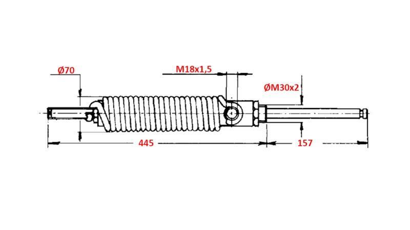 CILINDRU HIDRAULIC CU ACȚIUNE SINGULARĂ PENTRU DESCHIDEREA HATCH-ULUI TANK 5''