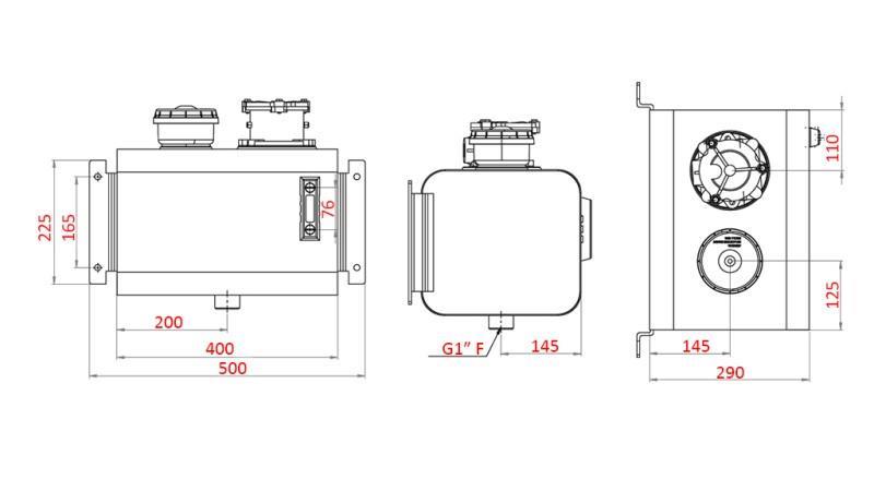 REZERVOR METALIC SUPERIOR 20 Lit 265x290x400mm