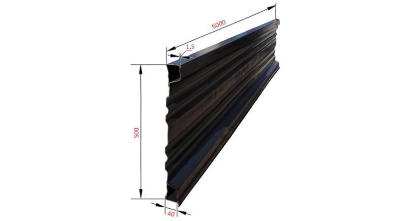 PANOU LATERAL PENTRU REMORCA DE DESCĂRCAT 6 MET. - ÎNĂLȚIME 500 mm