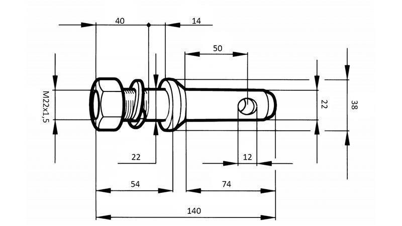 CUVETĂ DE MONTARE fi22mm CU FILET M 22x1.5