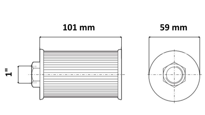 FILTRU HIDRAULIC DE SUCȚIE METAL 1 - 25 LIT
