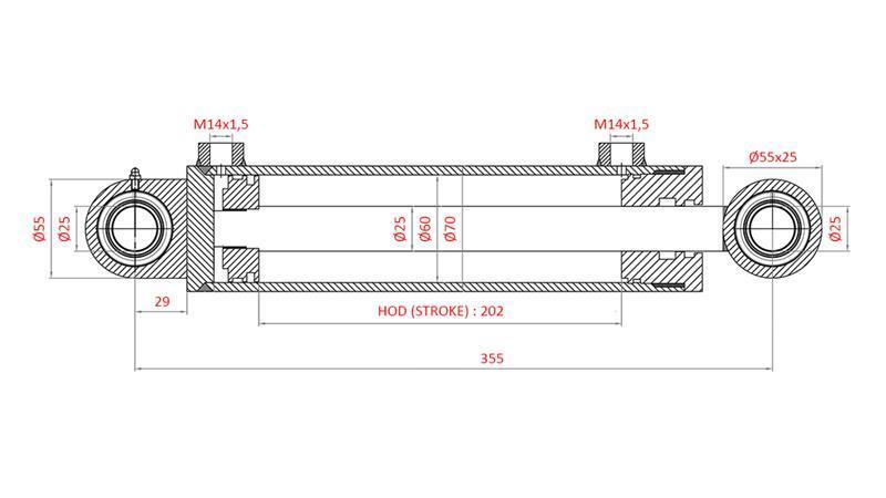Хидравличен цилиндър за управление FIAT-NEW HOLLAND 5126941, 5131098, 5137121, 5140208