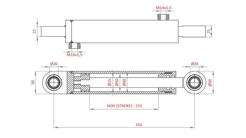 CILINDRU HIDRAULIC DE DIRECȚIE FIAT-NEW HOLLAND OEM-5189995