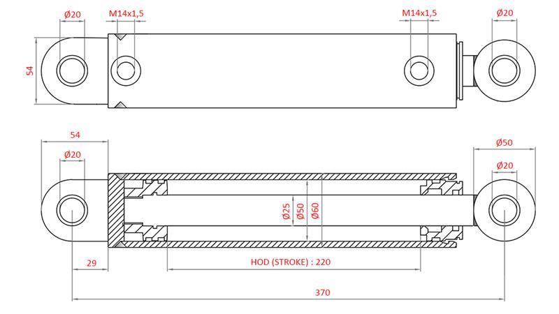 CILINDRU HIDRAULIC DE DIRECȚIE FIAT-NEW HOLLAND OEM-87521950, 47582858