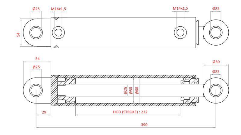 CILINDRU HIDRAULIC DE DIRECȚIE FIAT-NEW HOLLAND OEM-87302891, 5164022, 82991196