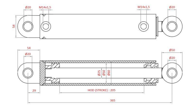 Cilindru de direcție hidraulic FIAT-NEW HOLLAND OEM-87302890