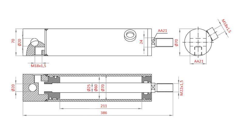 CILINDRU DE DIRECȚIE HIDRAULIC MASSEY FERGUSON OEM-3483329M92