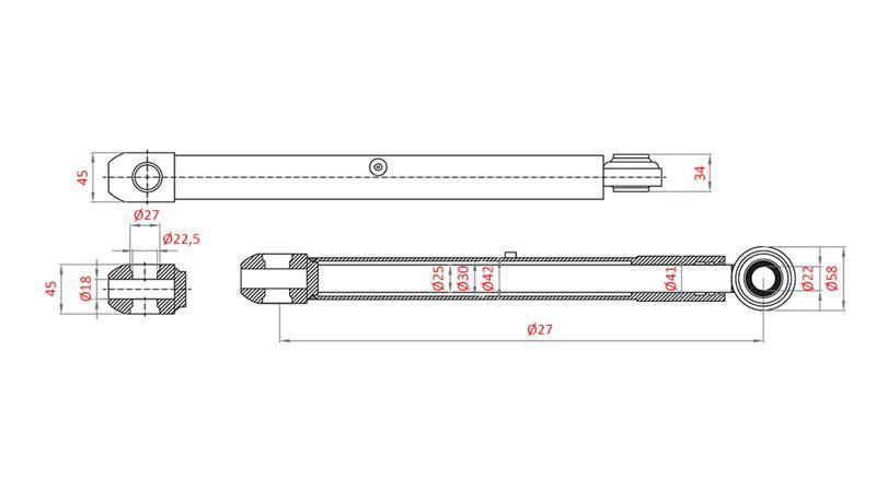 CILINDRU DE DIRECȚIE HIDRAULICĂ MASSEY FERGUSON OEM-1749279M91, 3773709M91