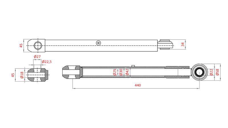 HYDRAULICKÝ ŘÍDÍCÍ CYLINDR MASSEY FERGUSON OEM-1748456M92, 3773710M91