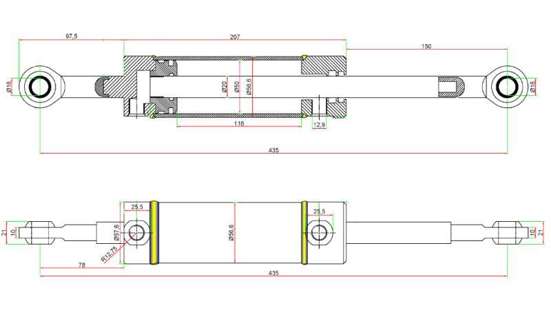 ХИДРАВЛИЧЕН УПРАВЛЯВАЩ ЦИЛИНДЪР JOHN DEERE OEM-AM147173