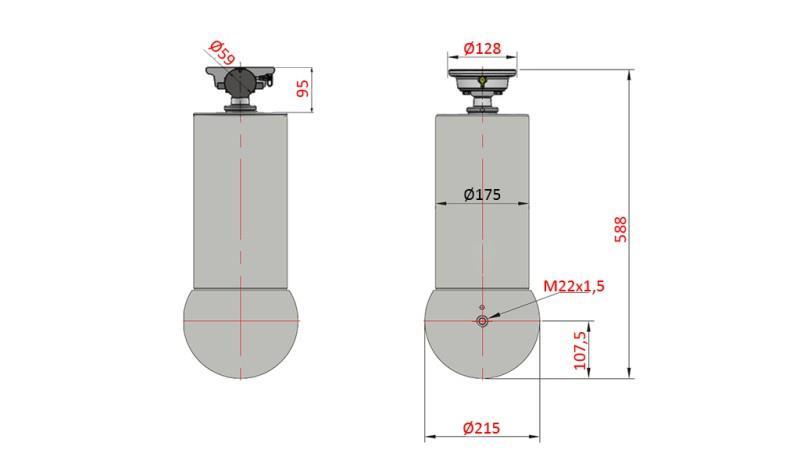 TELESKOPSKI CILINDER - MEILLER KIPPER 5 STOPENJ 175mm - 15 ton hod 1650mm