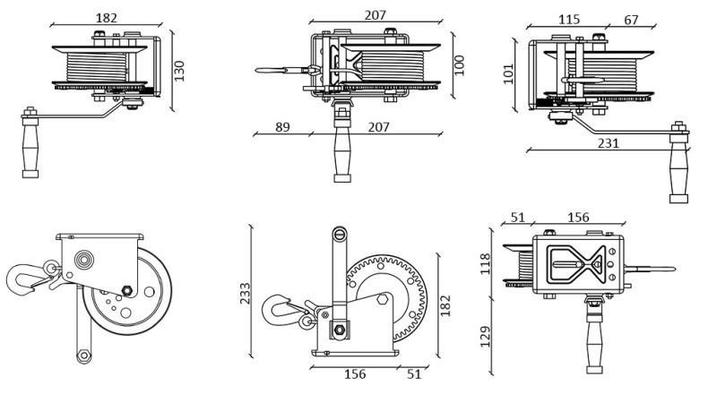 RUČNÍ NAVIJÁK DWK 25 V - 1133 kg - SYNTETICKÝ PÁS