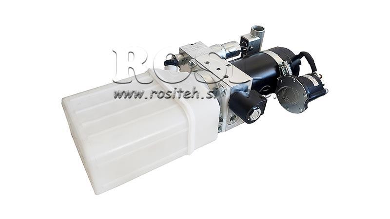 МИНИ ХИДРАВЛИЧЕН АГРЕГАТ 12V DC - 0.8kW = 0.5cc - 1.5 литра - еднофазна единица (PVC) с ръчна помпа