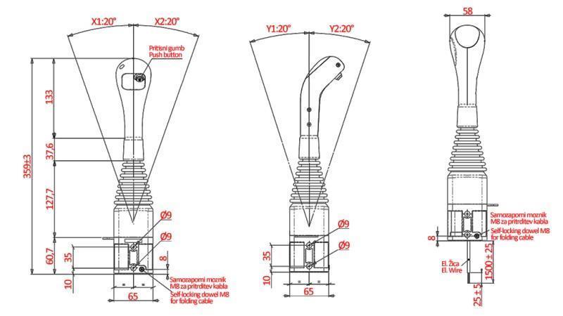 JOYSTICK NIMCO PENTRU PULLEY KROGLE - 1x BUTON