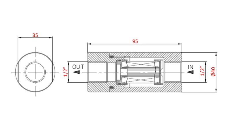 FILTRU DE PRESIUNE HIDRAULICĂ 1/2 - 30u - 20LIT - 220bar