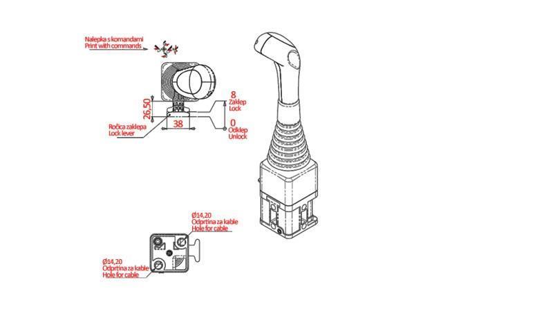 JOYSTICK NIMCO PENTRU WINCH ROTUND - FĂRĂ BUTON
