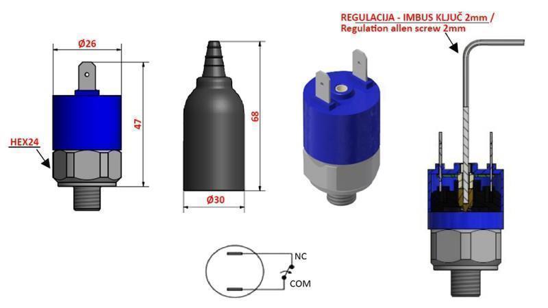 ХИДРАВЛИЧЕН ПРЕСКЛЮЧВАТЕЛ K4 - NC 1-12 БАР (MAX.300БАР)