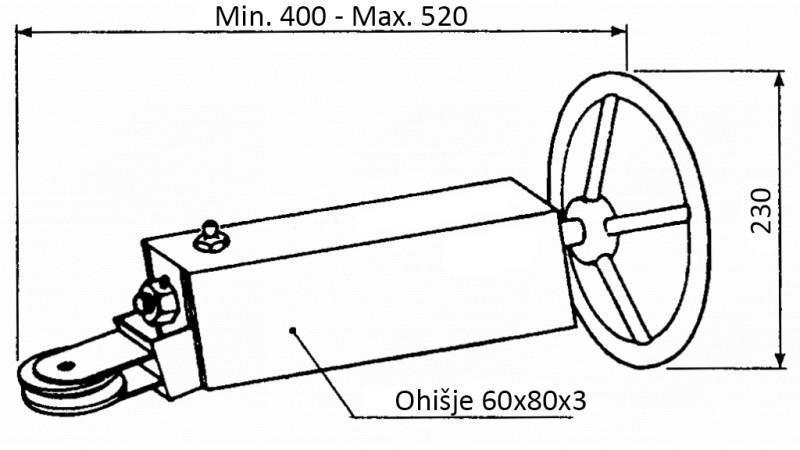 TENSIONER PENTRU CABLU CU ROATĂ PENTRU FRÂNĂ MANUALĂ TRAILER CU PULLEY