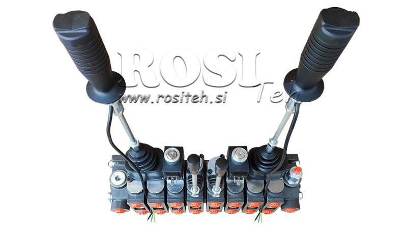 ХИДРАВЛИЧЕН ВЕНТИЛ HIAB 8xPC70 2x ДЖОЙСТИК - ЕЛЕКТРИЧЕСКО УПРАВЛЕНИЕ 12V