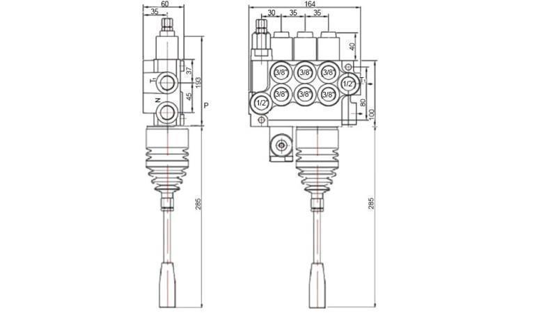 VALVĂ HIDRAULICĂ 3xP40 JOYSTICK