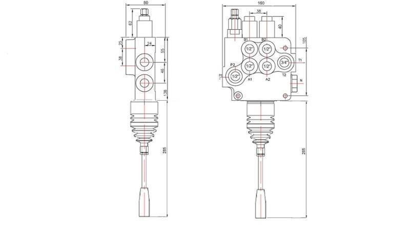 ХИДР. КЛАПАН 2xP80 JOYSTICK