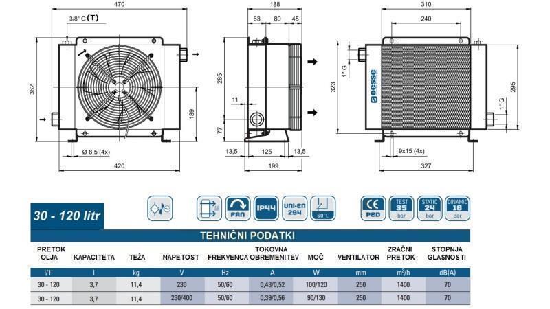 RĂCITOR DE ULEI AC 230V HY02401 30-120 LIT