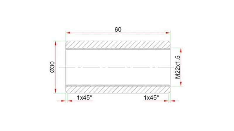 CONECTOR DE SUDURĂ 30x60 PENTRU TERMINAL M22x1.5