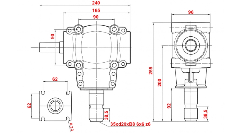 ЪГЛОВА СКОРОСТНА КУТИЯ L-150J 1:1.14 (16HP-12KW)