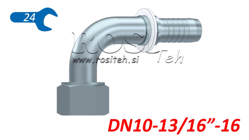 HIDRAVLIČNI PRIKLJUČEK DKORFS ŽENSKI KOLENO 90° DN10-13/16-16